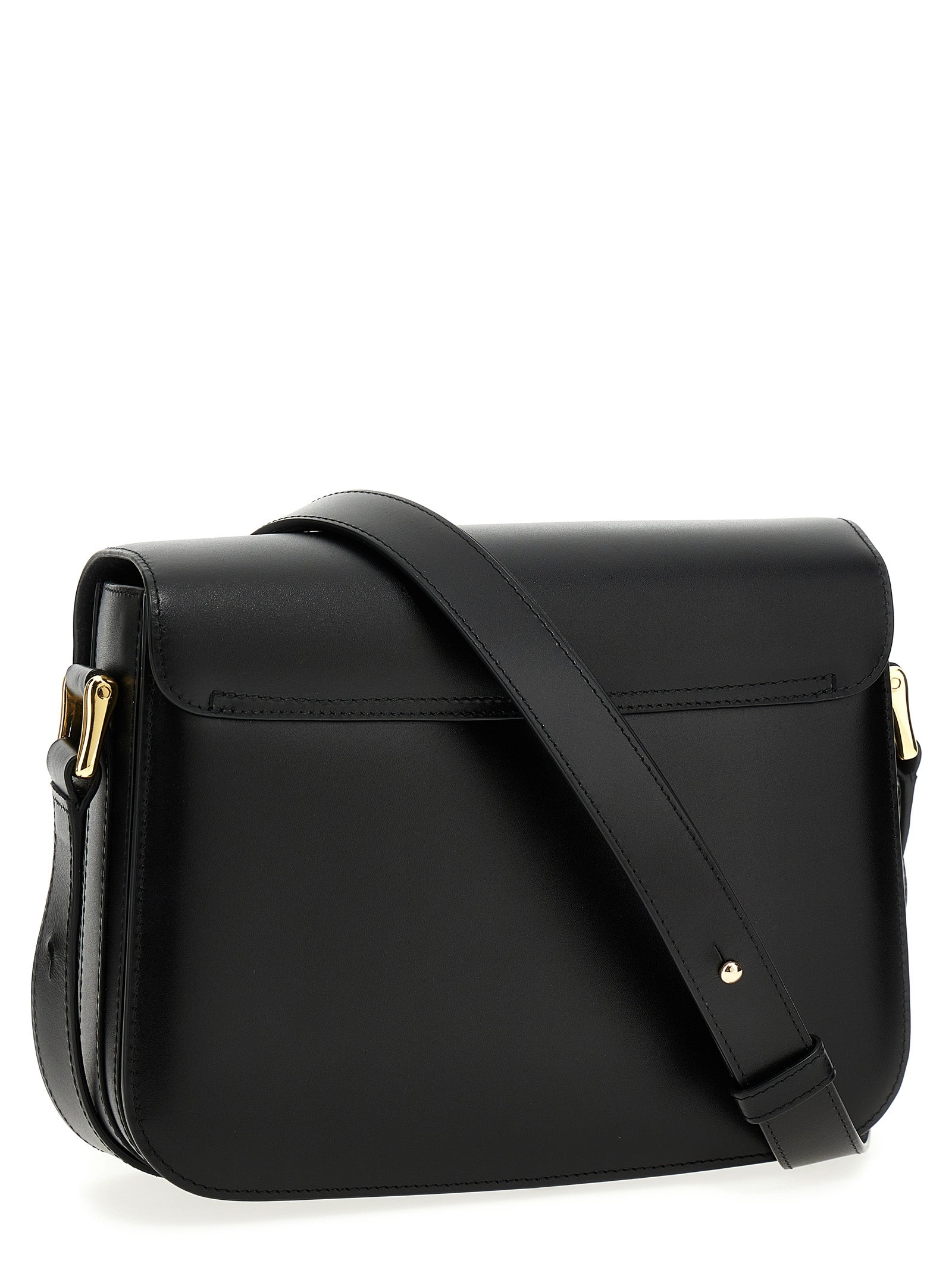 A.P.C. Black Cowhide Leather Crossbody Bag