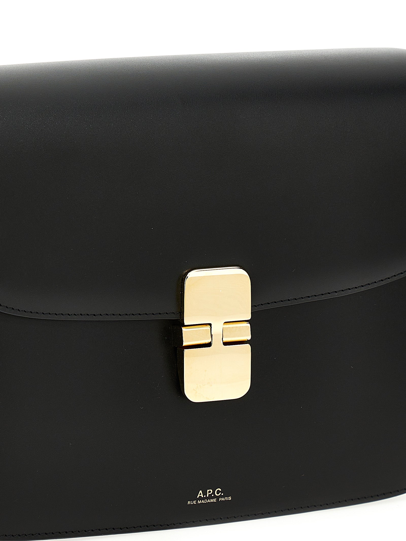 A.P.C. Black Cowhide Leather Crossbody Bag