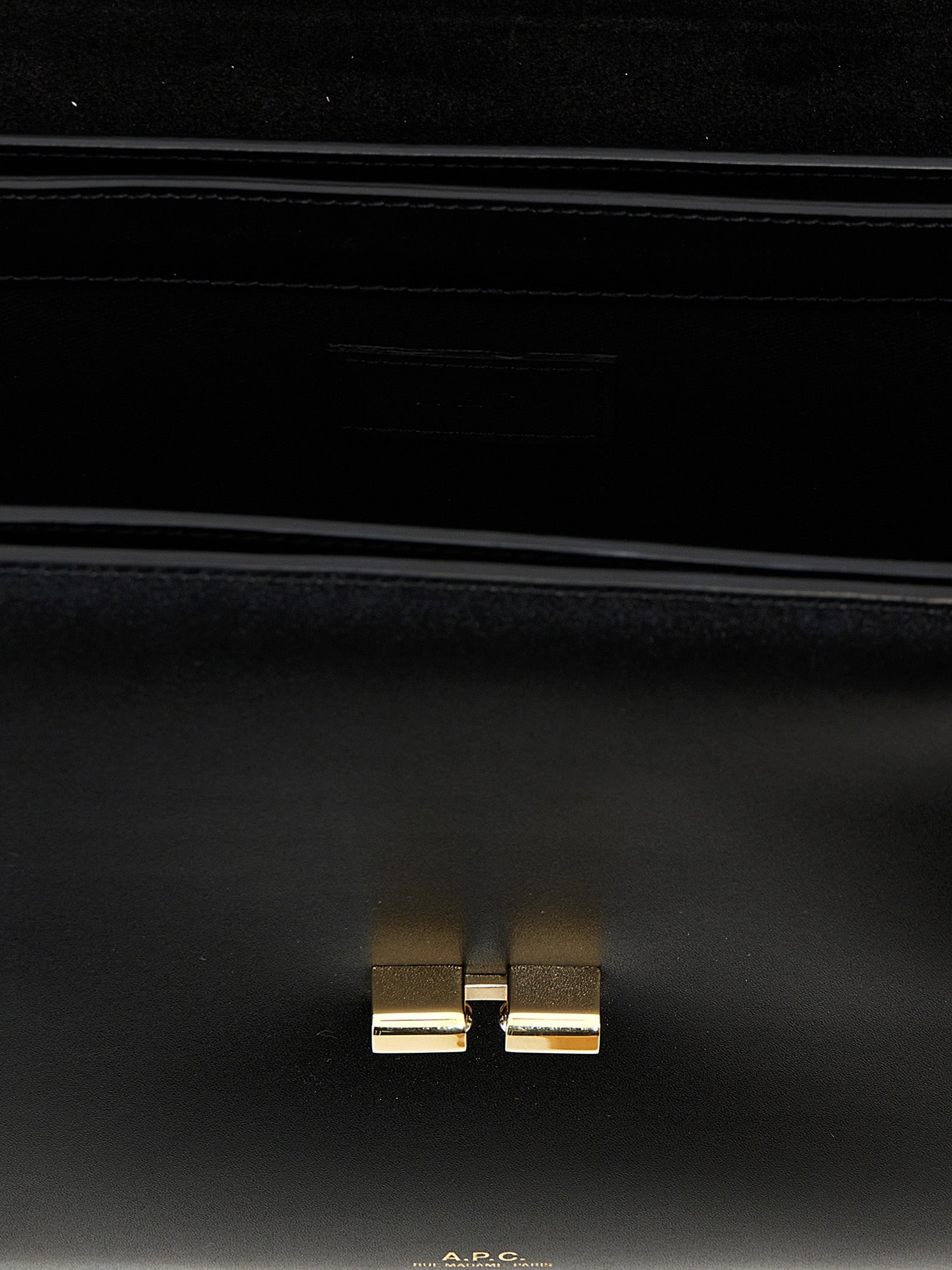 A.P.C. Black Cowhide Leather Crossbody Bag