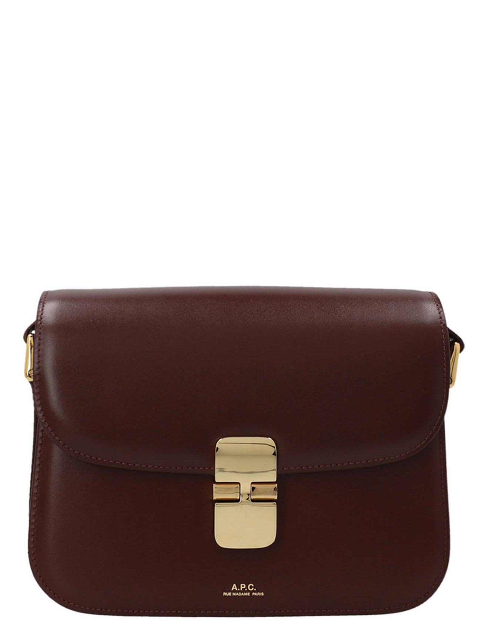 A.P.C. Bordeaux Cowhide Leather Crossbody Bag