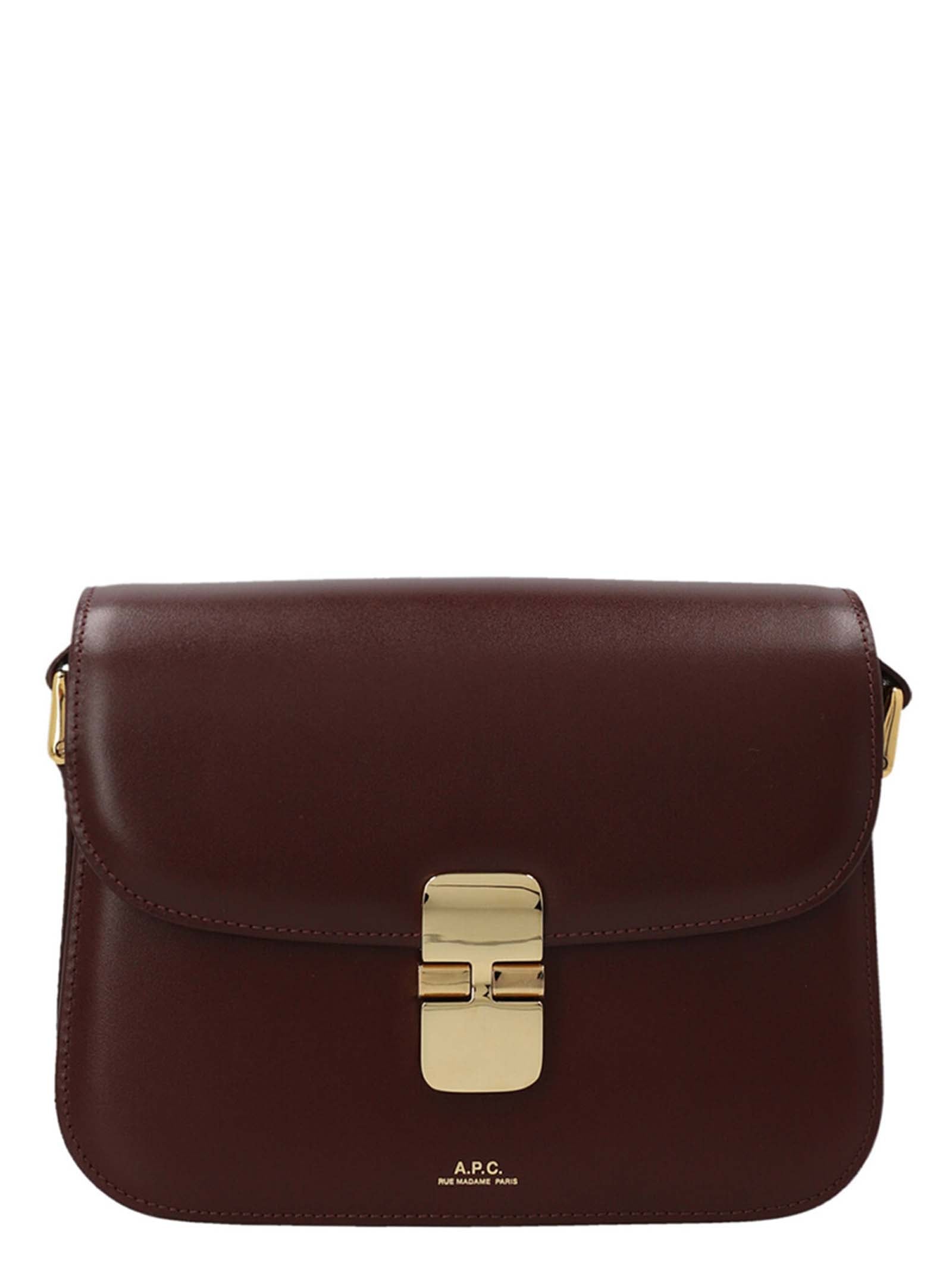 A.P.C. Bordeaux Cowhide Leather Crossbody Bag