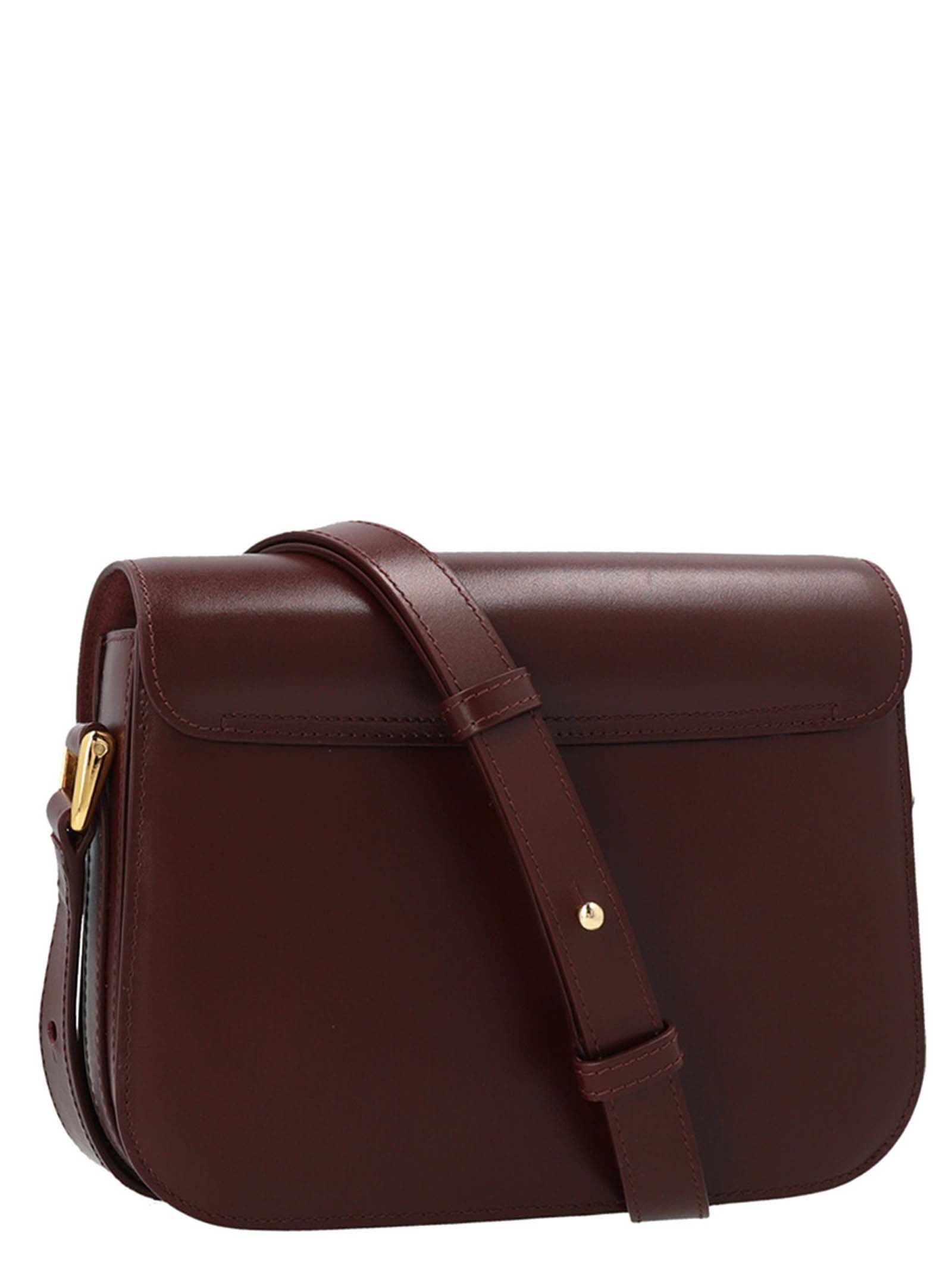 A.P.C. Bordeaux Cowhide Leather Crossbody Bag