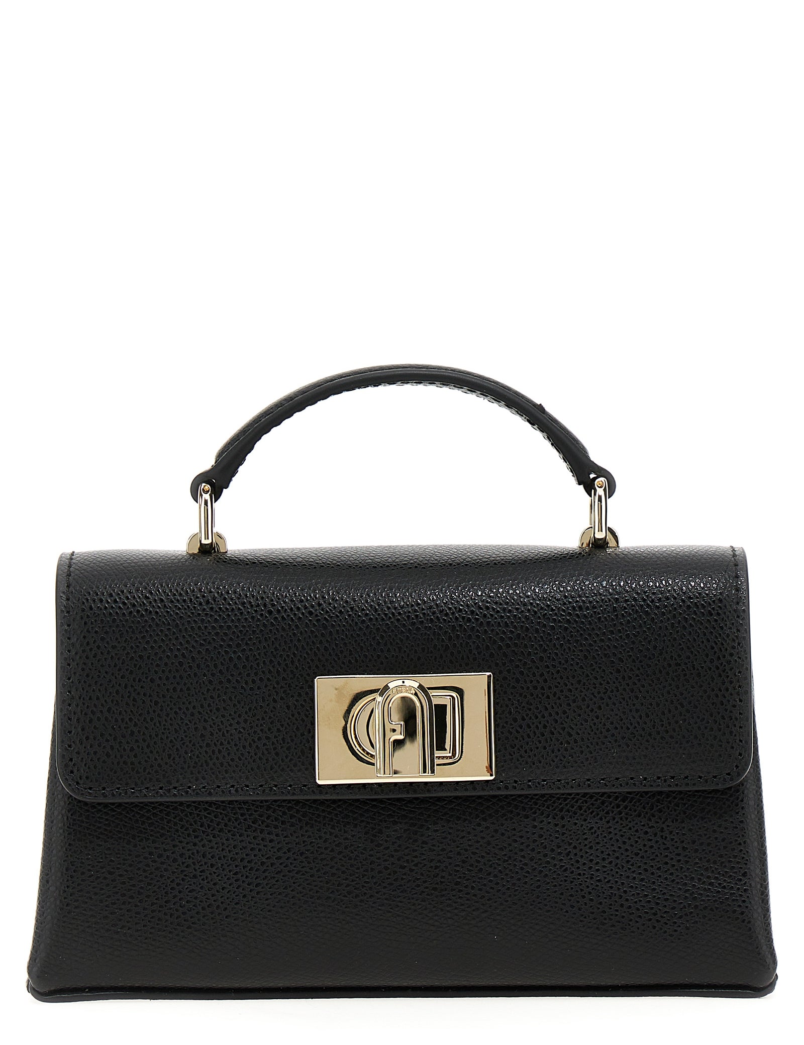 Furla Black Leather Mini Shoulder Bag