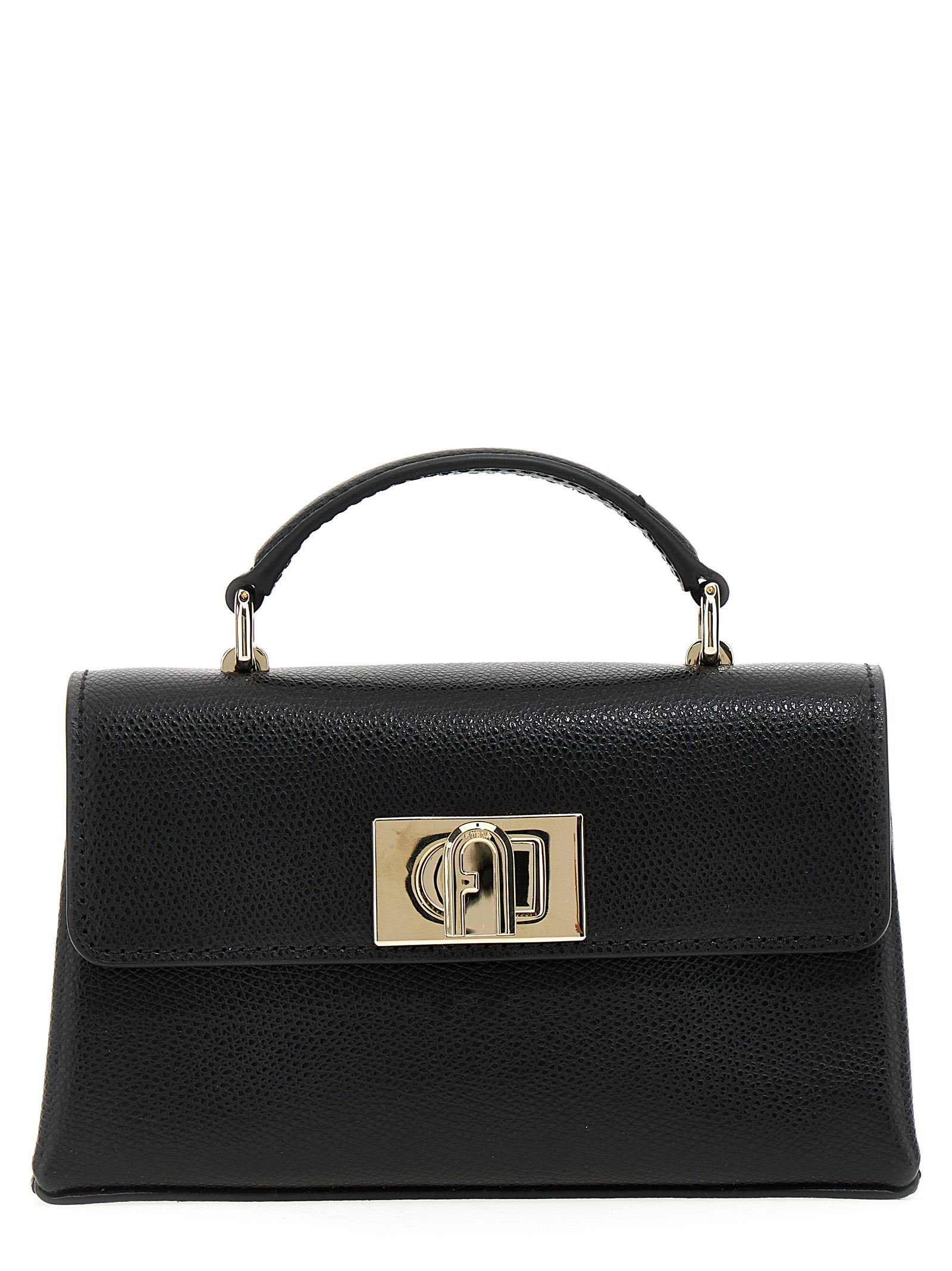 Furla Black Leather Mini Shoulder Bag