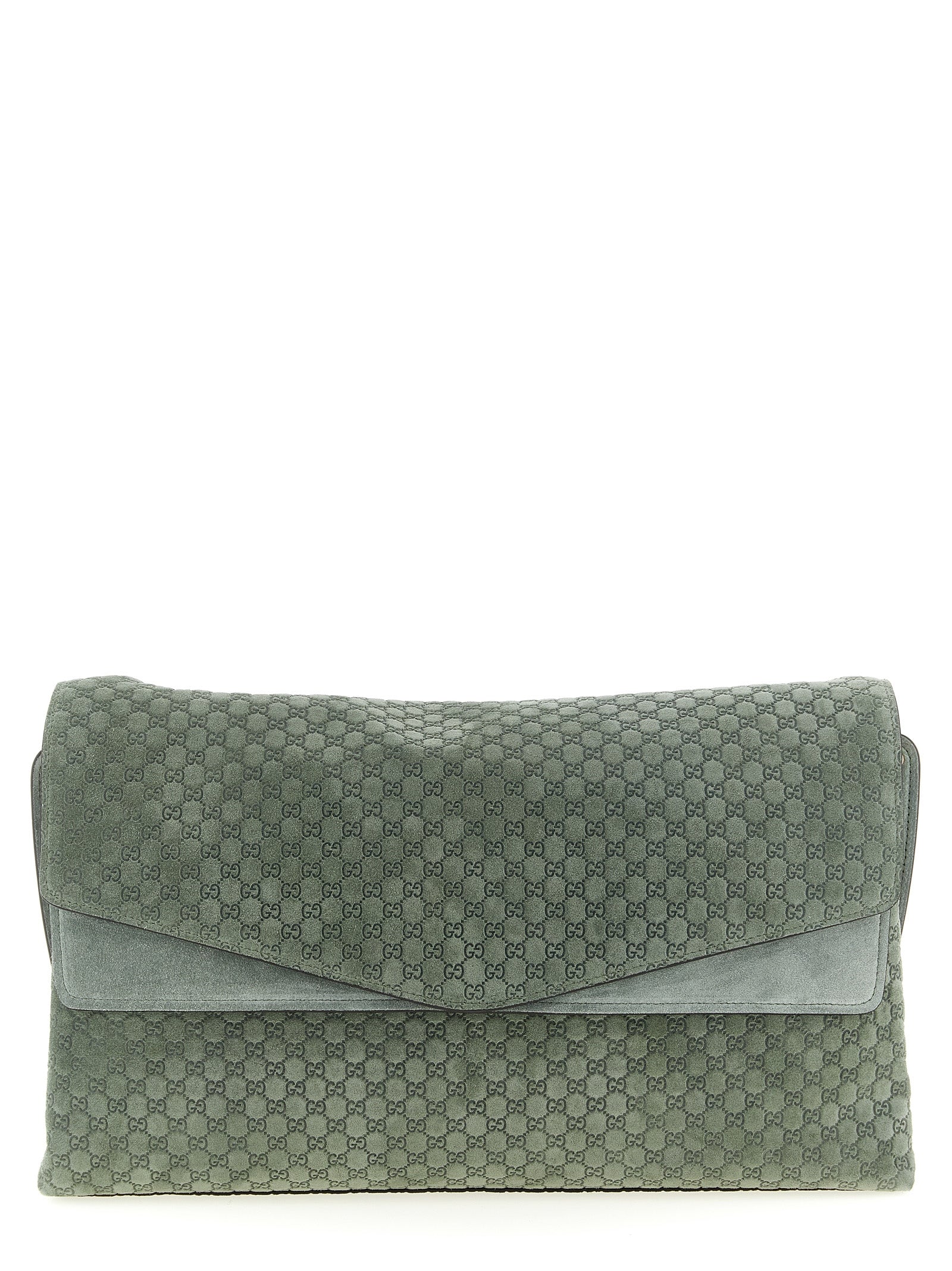 Gucci Green Calfskin Suede Shoulder Bag