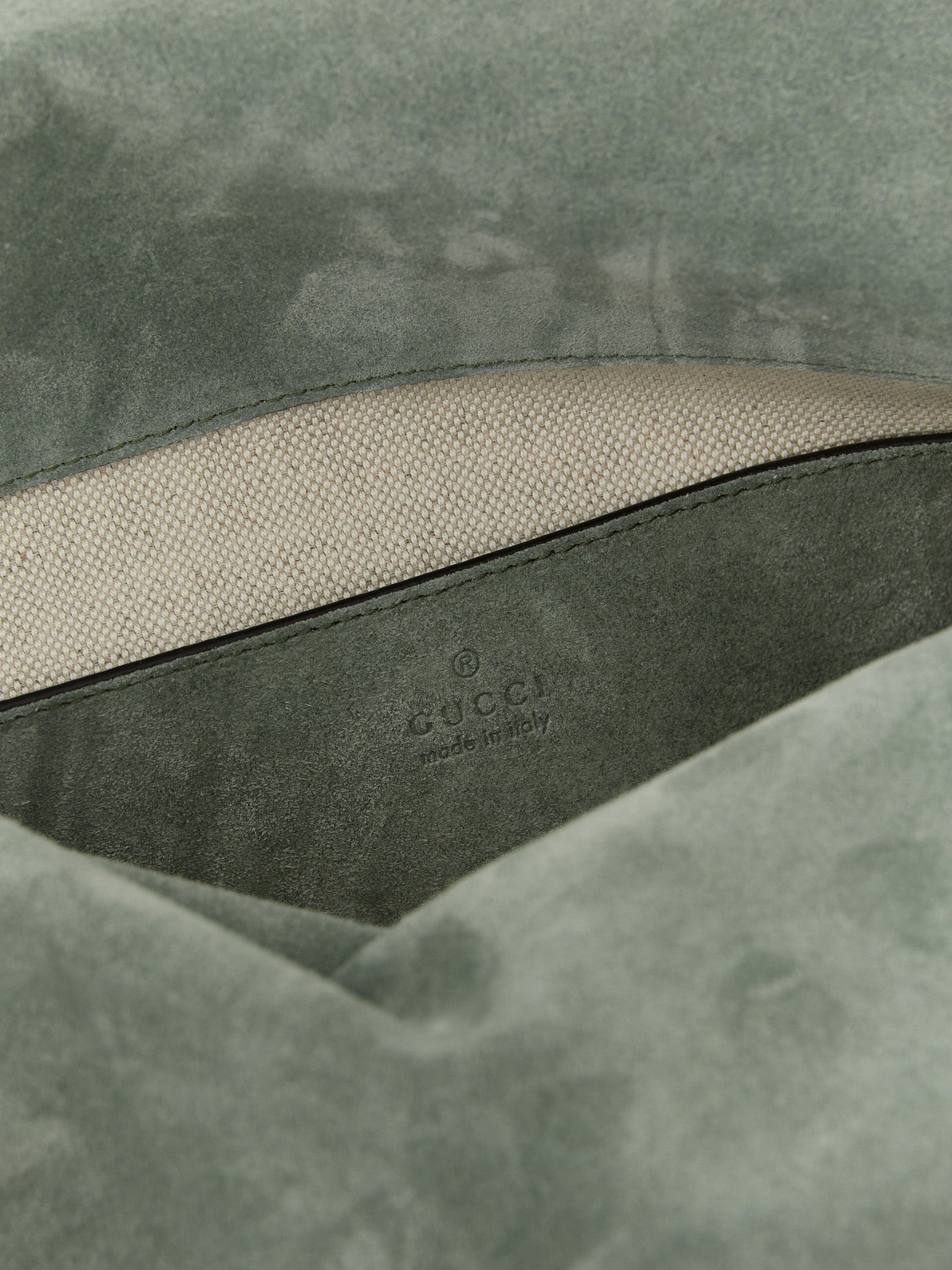 Gucci Green Calfskin Suede Shoulder Bag