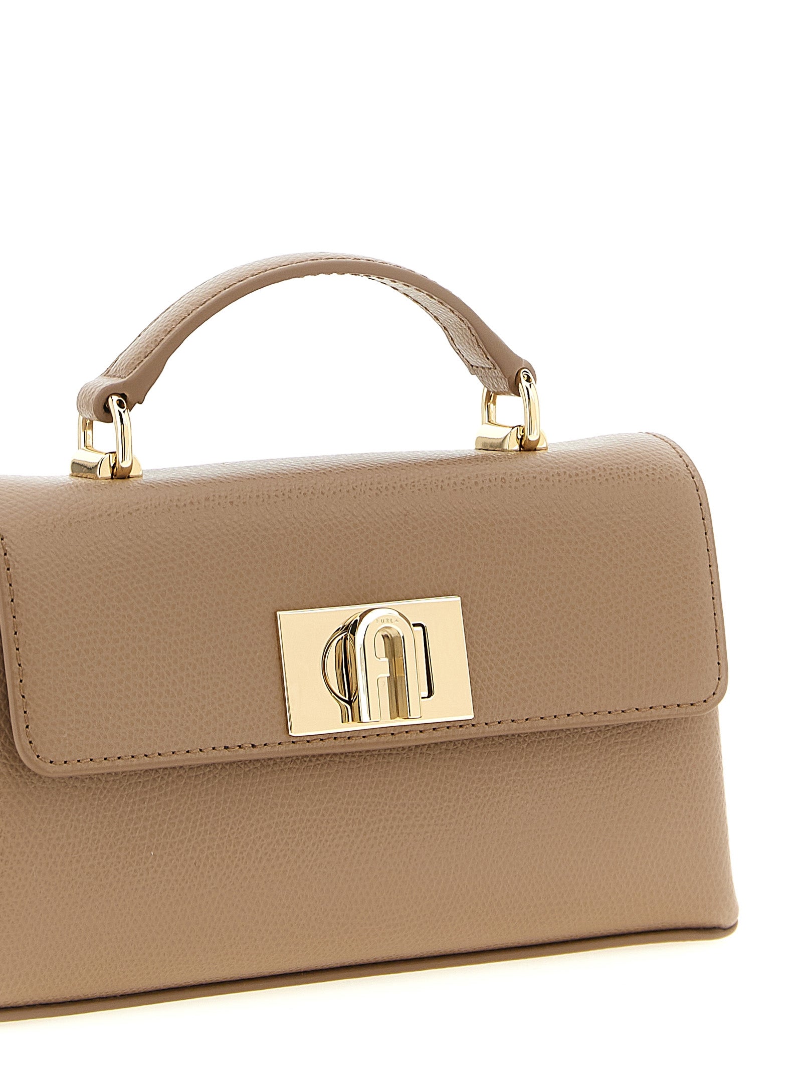 Furla Beige Calfskin Mini Crossbody Bag