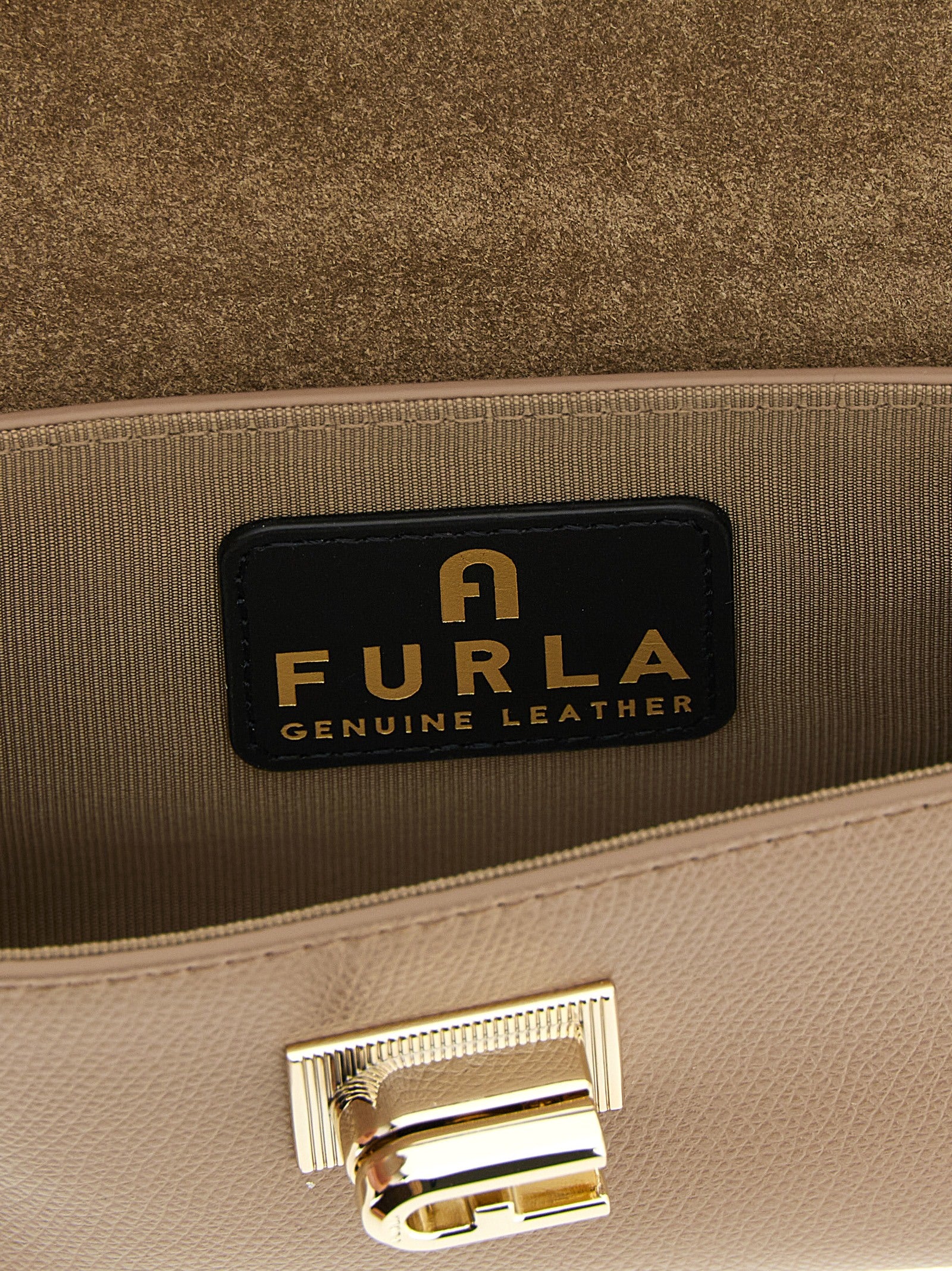 Furla Beige Calfskin Mini Crossbody Bag
