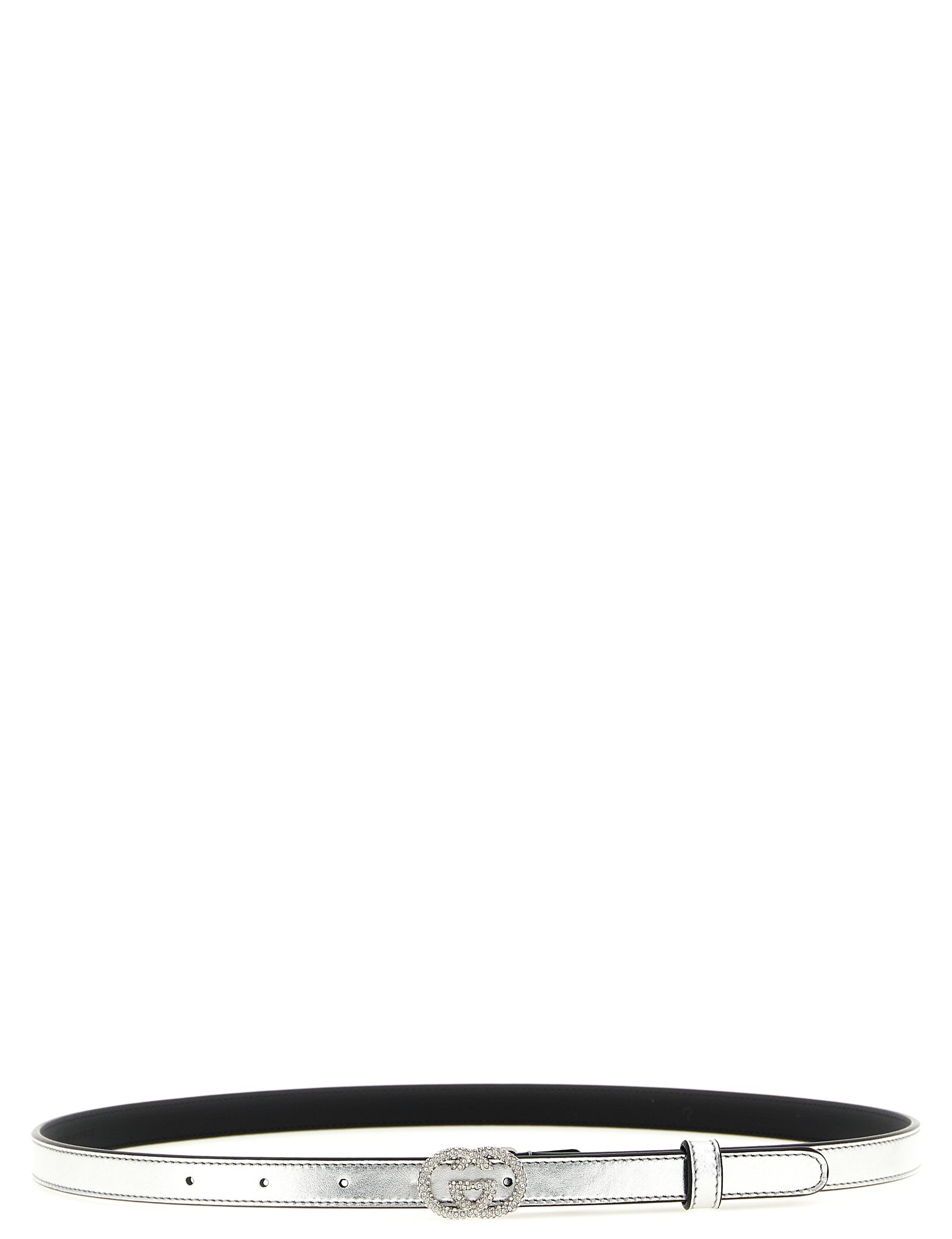 Gucci Silver Calfskin Thin Belt