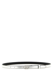 Gucci Silver Calfskin Thin Belt