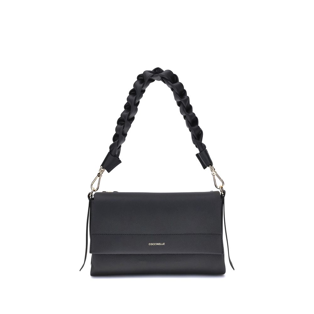 Coccinelle Black Calf Leather Shoulder Bag
