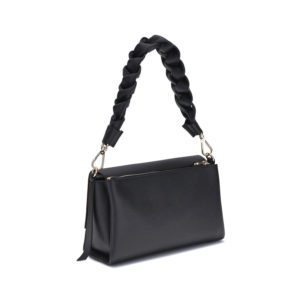 Coccinelle Black Calf Leather Shoulder Bag