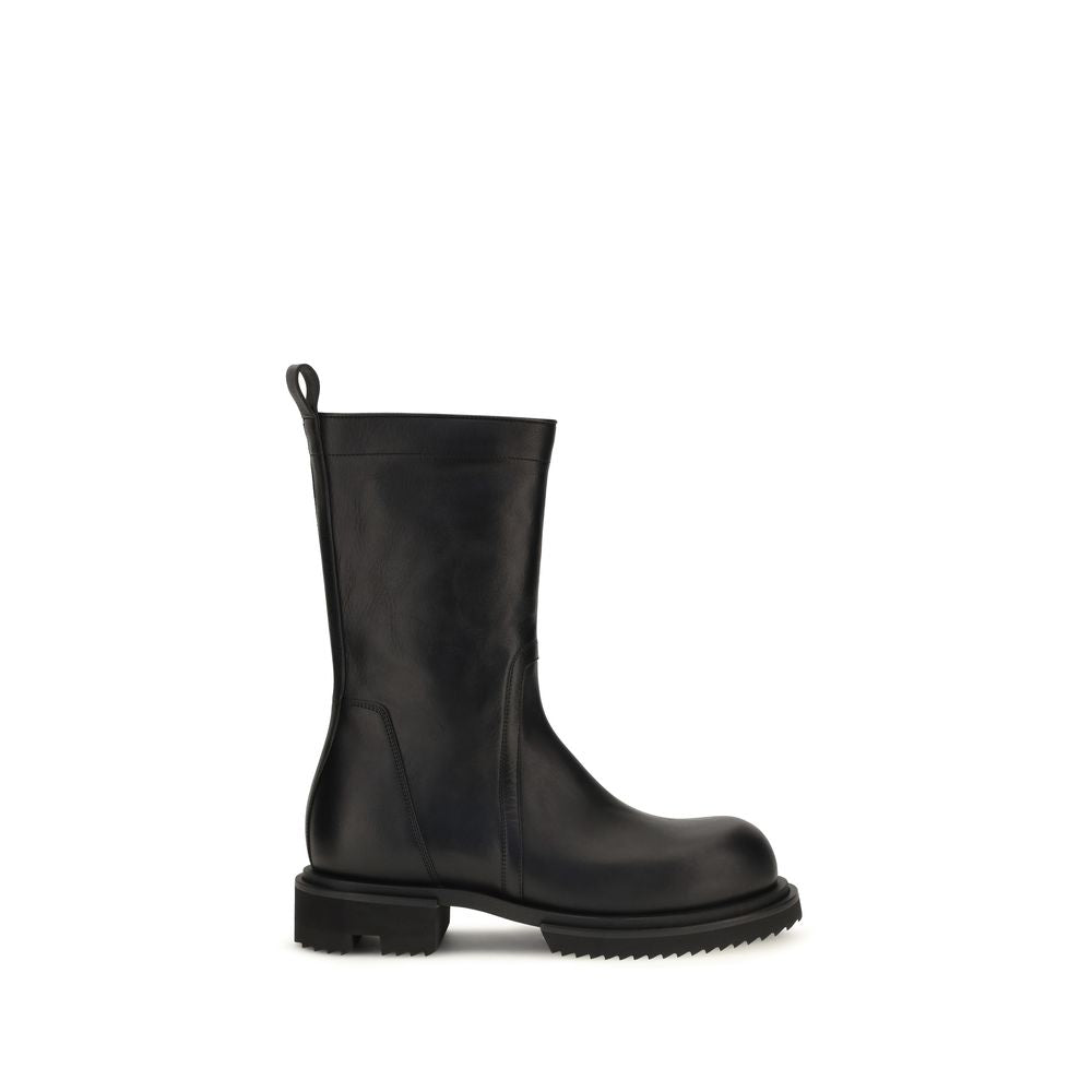 Rick Owens Black Calf Leather Flat Boots