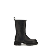 Rick Owens Black Calf Leather Flat Boots