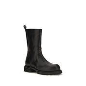 Rick Owens Black Calf Leather Flat Boots