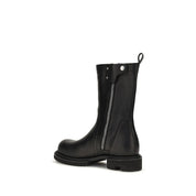 Rick Owens Black Calf Leather Flat Boots