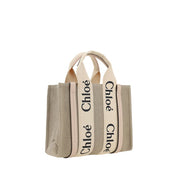 Chloé Brown Linen Woody Canvas Tote Bag