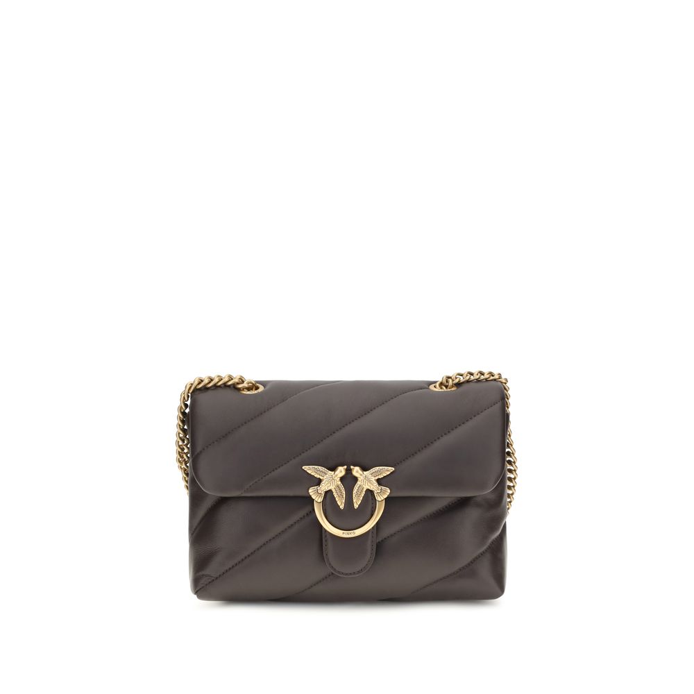 PINKO Brown Calf Leather Shoulder Bag