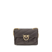 PINKO Brown Calf Leather Shoulder Bag