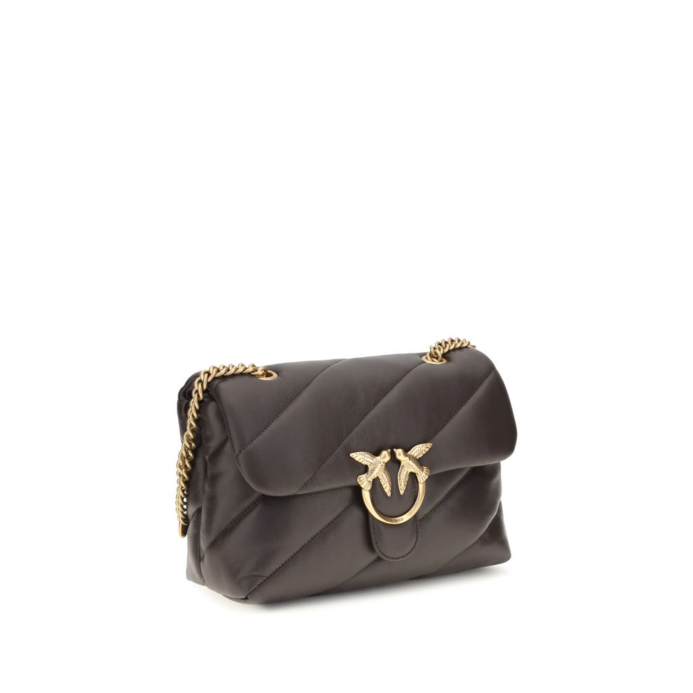 PINKO Brown Calf Leather Shoulder Bag