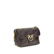 PINKO Brown Calf Leather Shoulder Bag