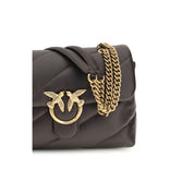 PINKO Brown Calf Leather Shoulder Bag
