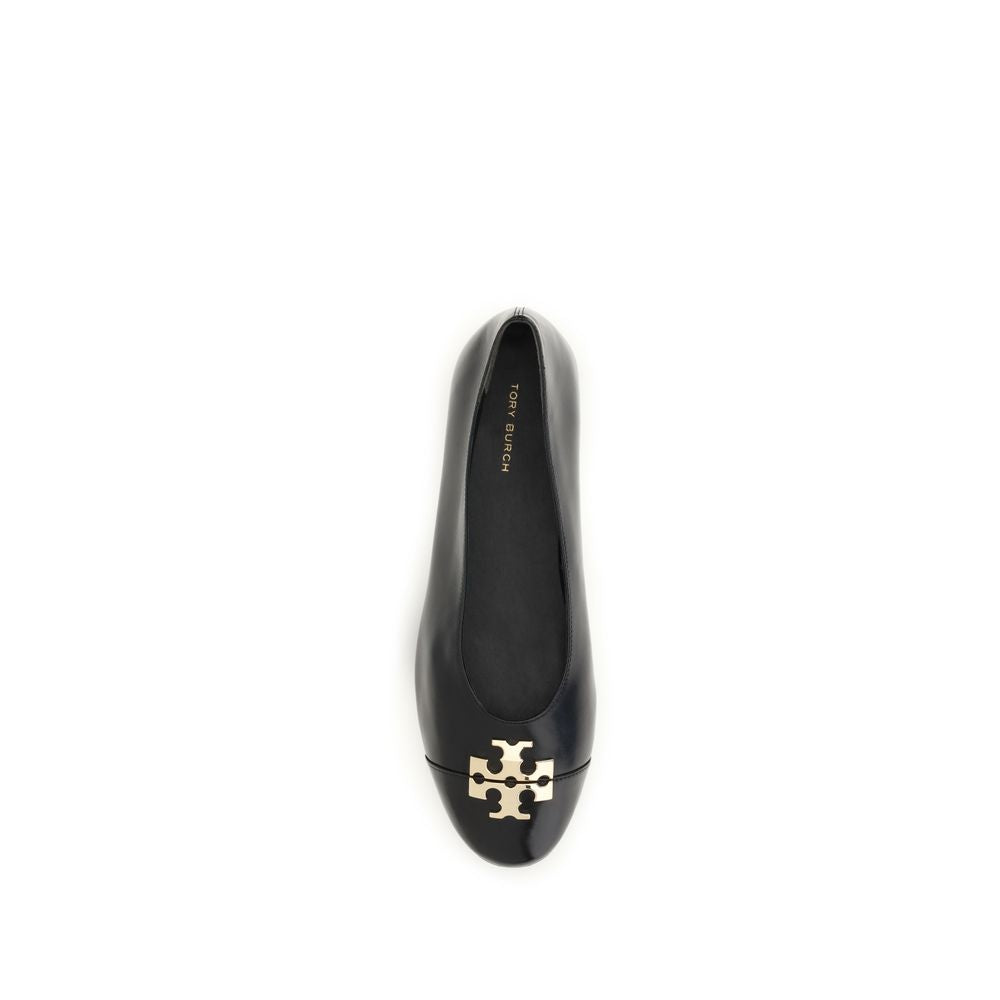 Tory Burch Black Calf Leather Ballet Flats
