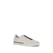 Fendi White Calf Leather Low Top Sneakers