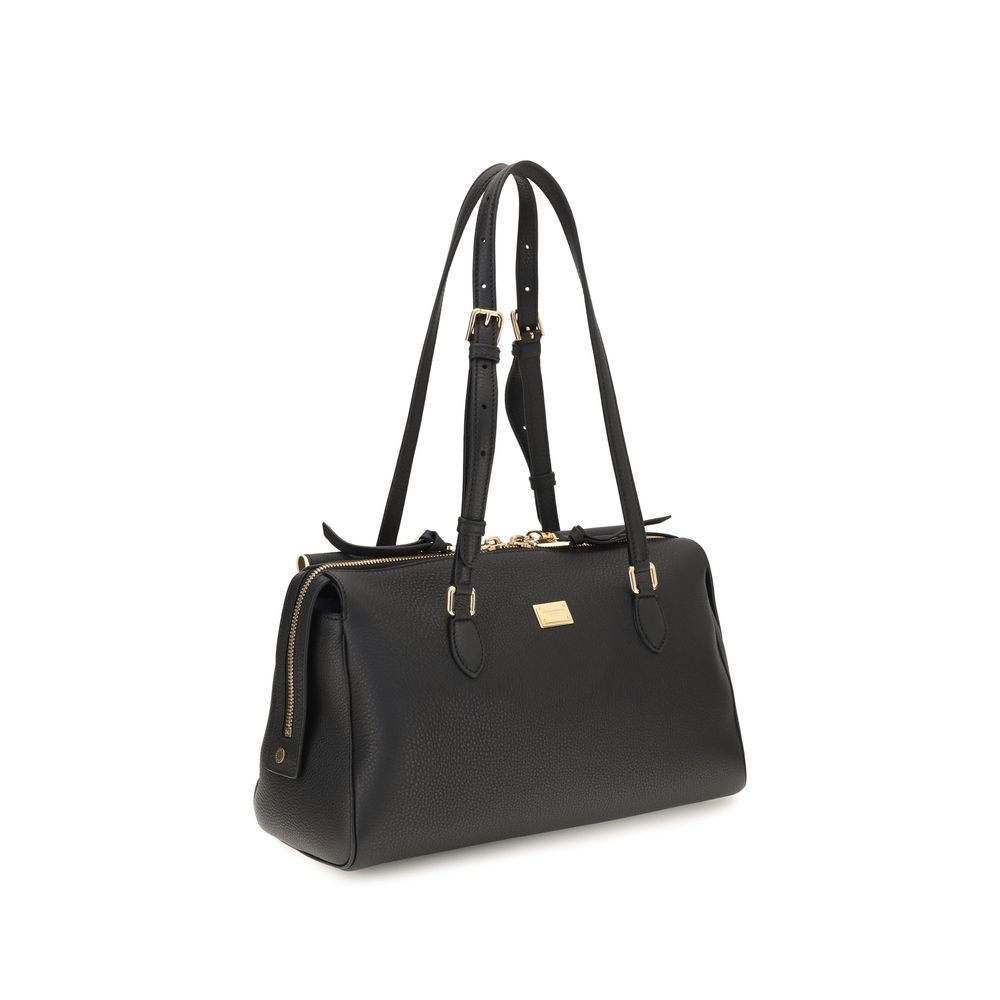 Dolce & Gabbana Black Calf Leather Shoulder Bag