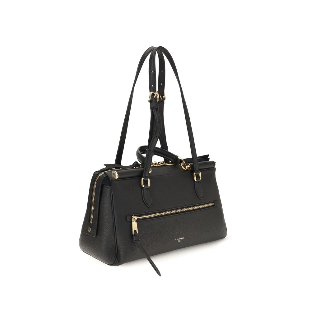 Dolce & Gabbana Black Calf Leather Shoulder Bag