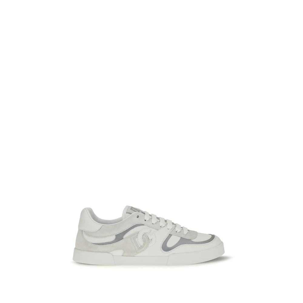 Dolce & Gabbana White Calf Leather Low Top Sneakers