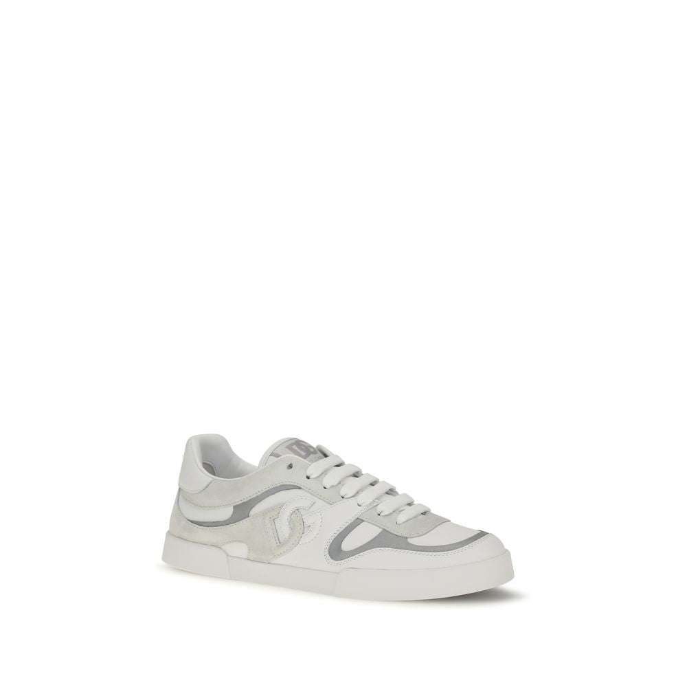 Dolce & Gabbana White Calf Leather Low Top Sneakers