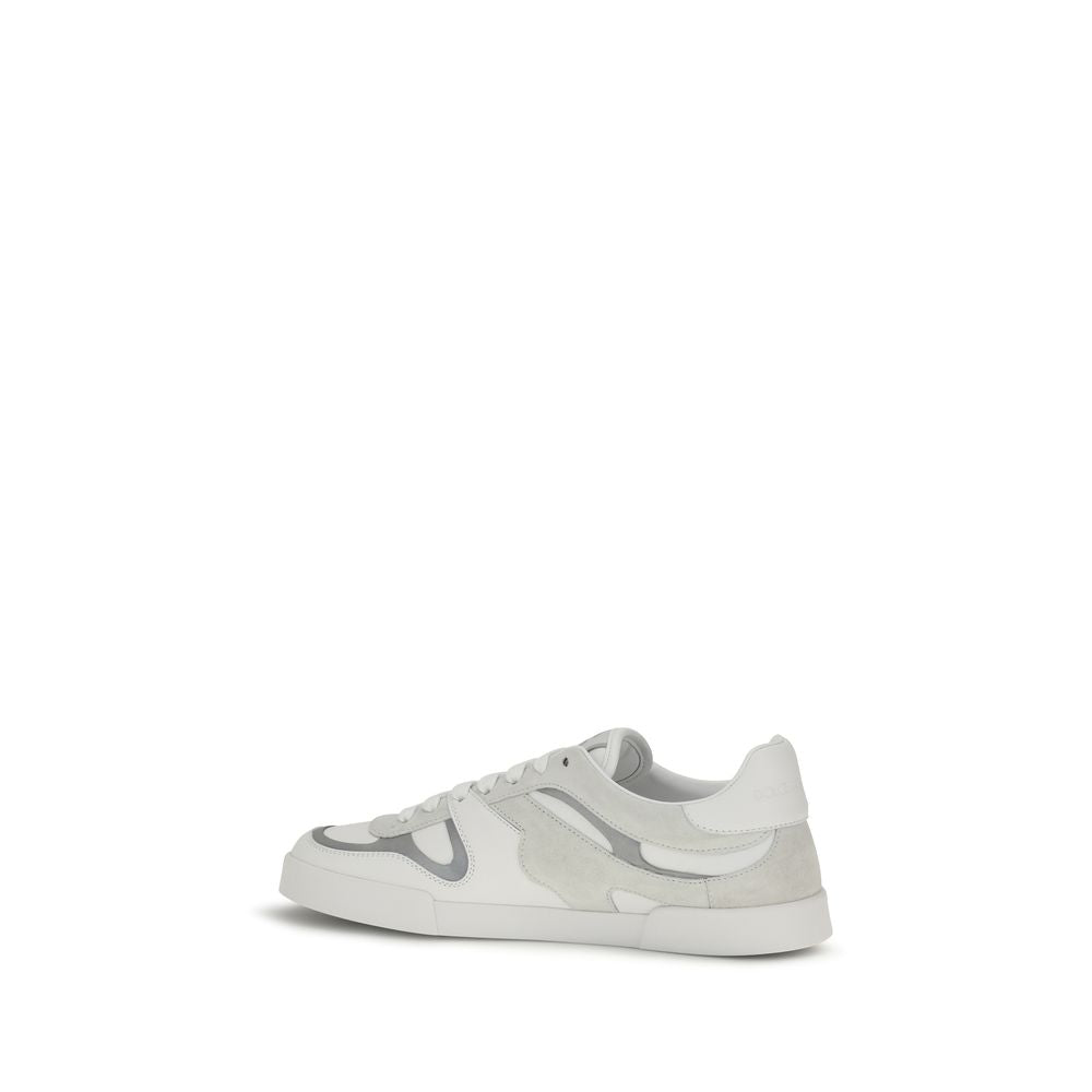 Dolce & Gabbana White Calf Leather Low Top Sneakers
