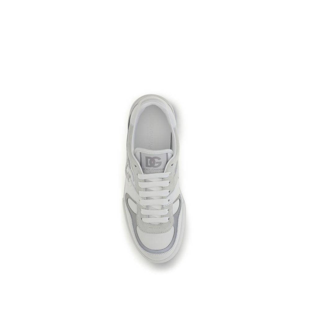 Dolce & Gabbana White Calf Leather Low Top Sneakers
