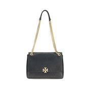Tory Burch Black Calf Leather Charlie Shoulder Bag