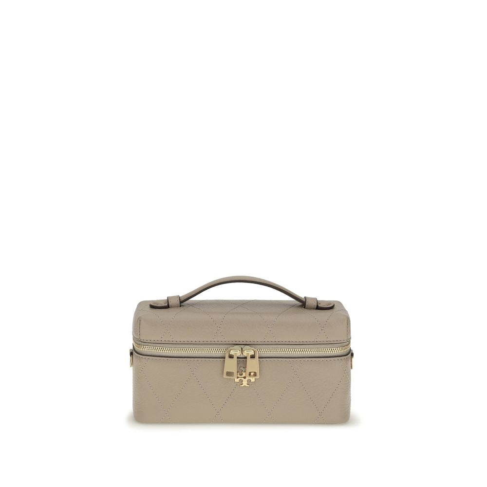 Tory Burch Gray Calf Leather Beauty Case