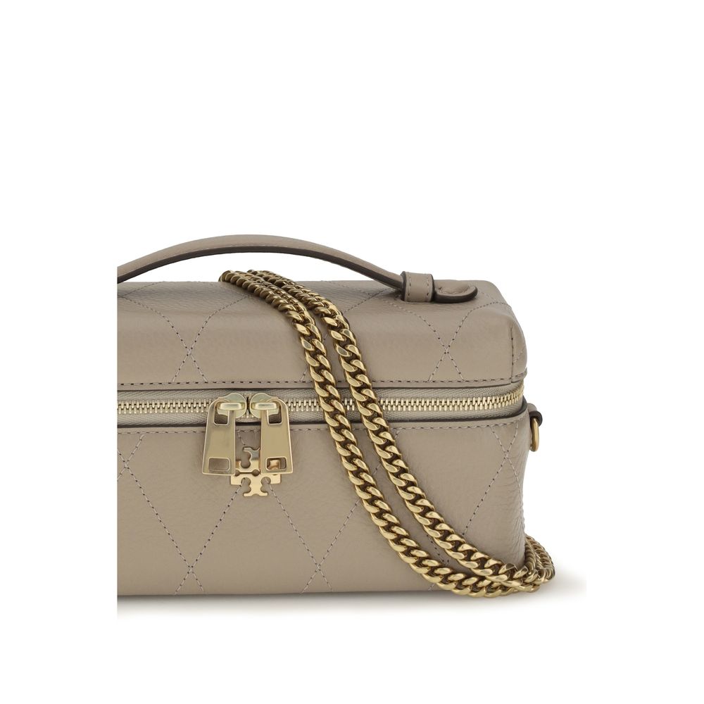 Tory Burch Gray Calf Leather Beauty Case