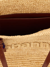 Paco Rabanne Beige Raffia Tote Bag