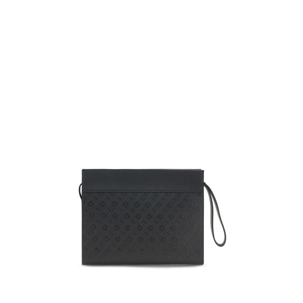Ferragamo Black Calf Leather Shoulder Bag