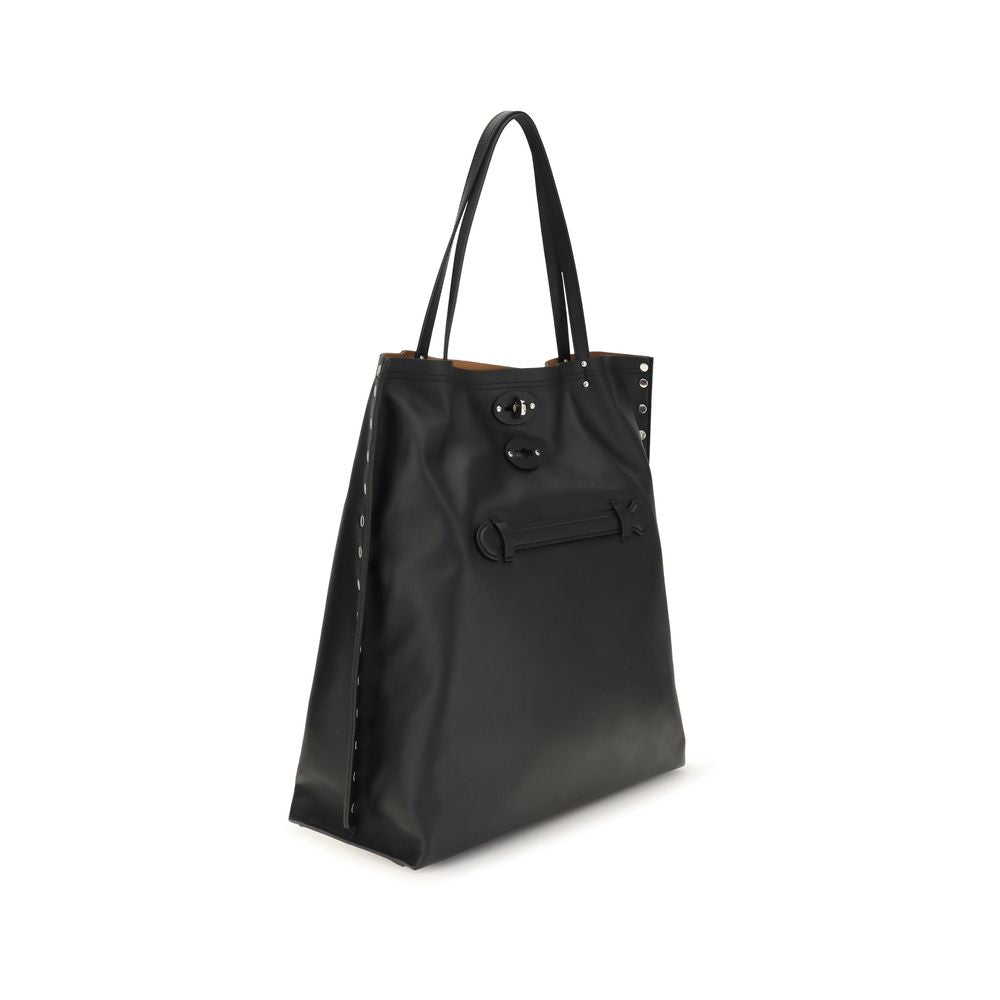 Zanellato Black Calf Leather Shoulder Bag