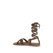 Miu Miu Brown Calf Leather Gladiator Sandals