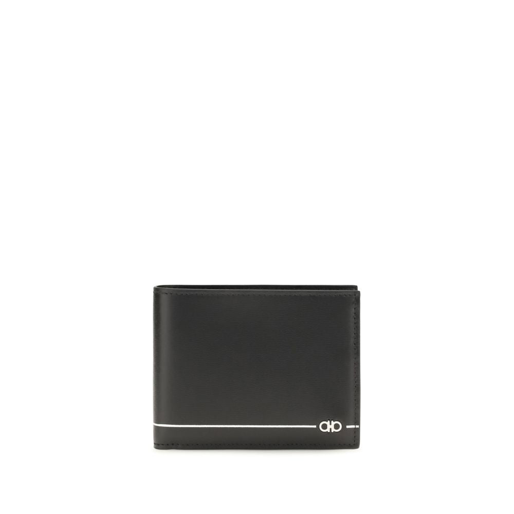 Ferragamo Black Calf Leather Bifold Wallet
