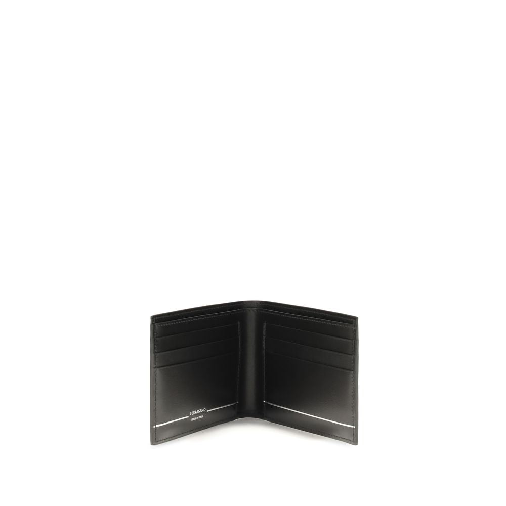 Ferragamo Black Calf Leather Bifold Wallet