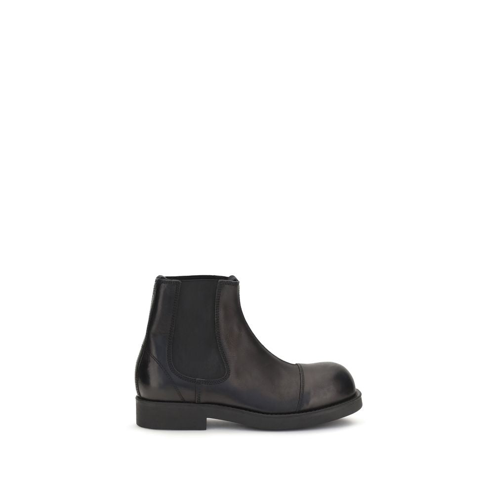 MM6 Black Calf Leather Chelsea Boots