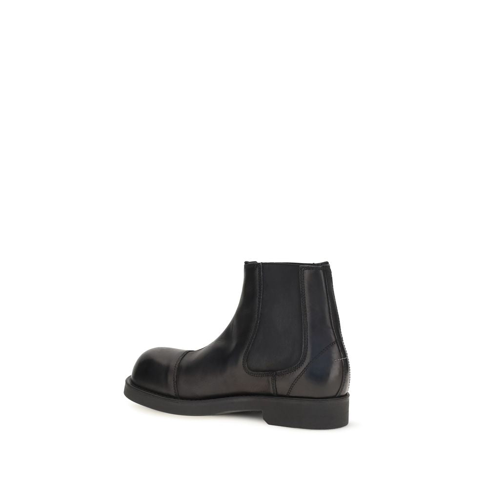MM6 Black Calf Leather Chelsea Boots