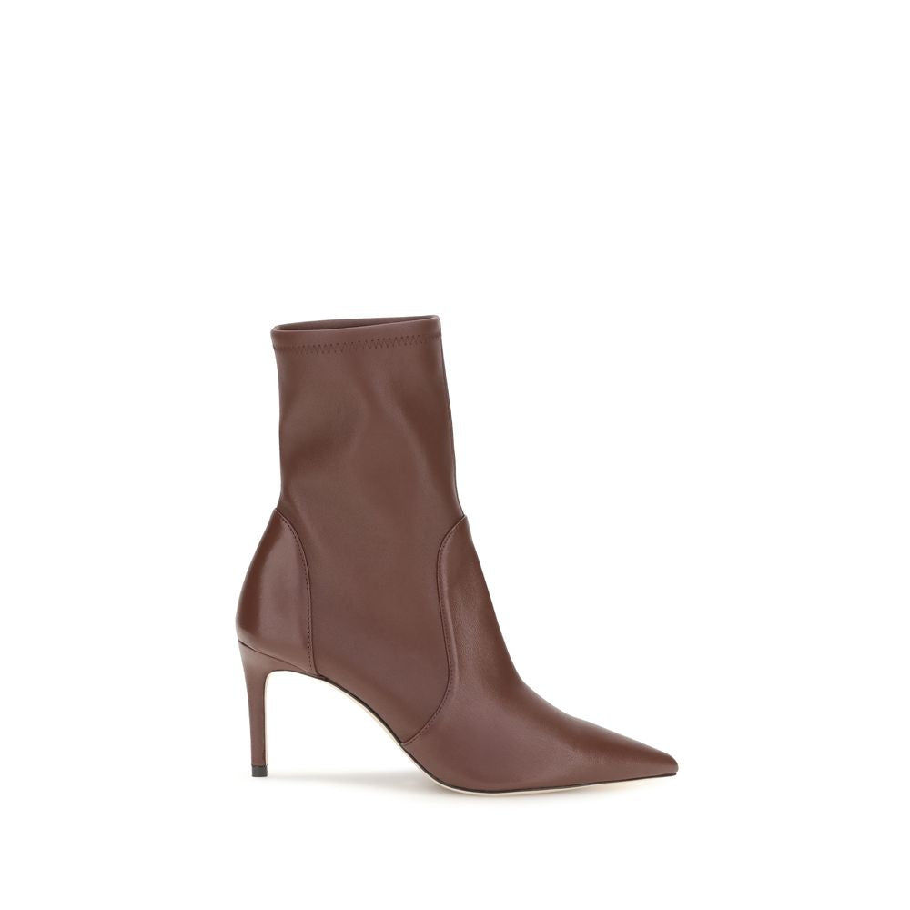 Stuart Weitzman Brown Calf Leather Ankle Boots