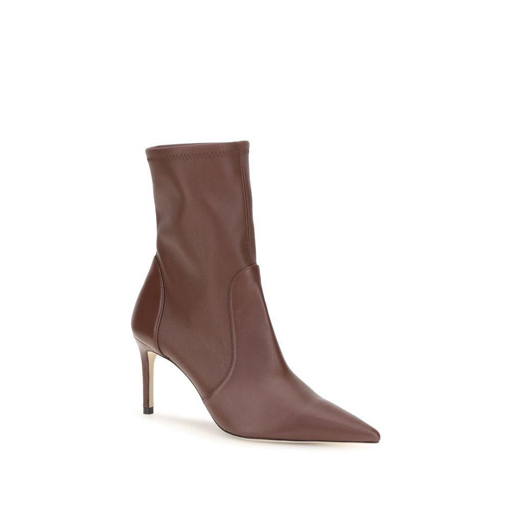Stuart Weitzman Brown Calf Leather Ankle Boots