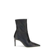 Stuart Weitzman Black Calf Leather Ankle Boots