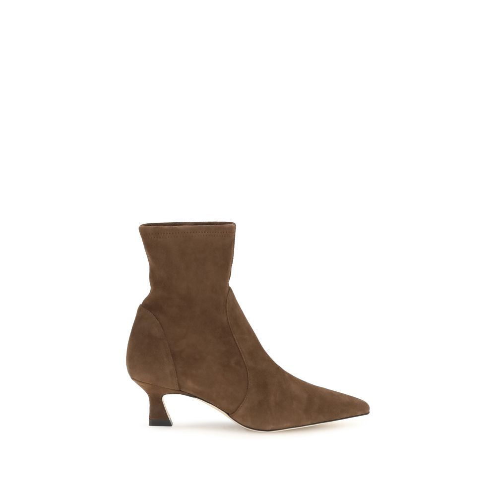 Stuart Weitzman Brown Calf Leather Ankle Boots