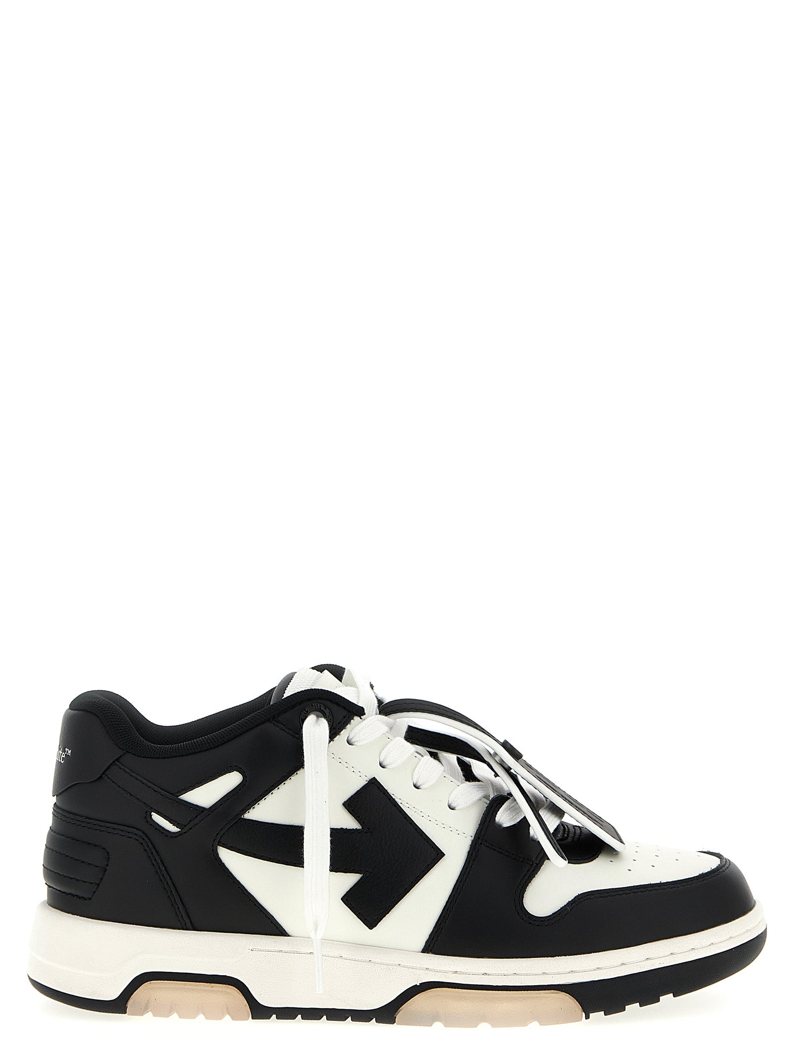 Off-White White/Black Calf Leather Low Top Sneakers
